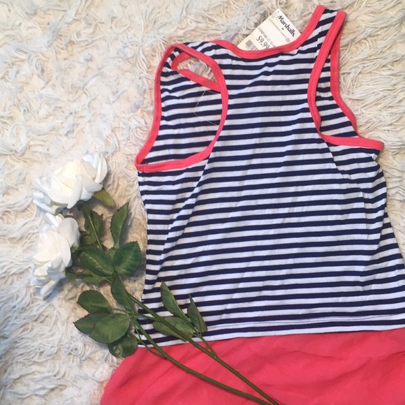 NWT Kids striped tank top with flower design - Picture 3 of 3